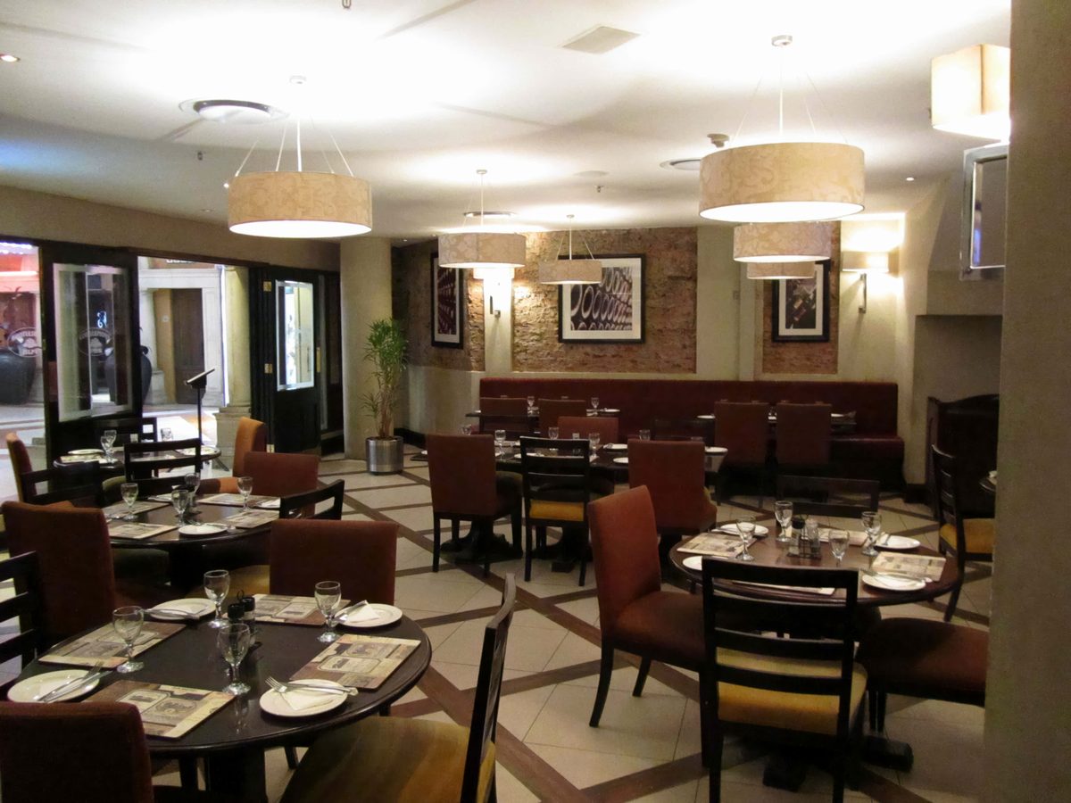 Drum pendants, hotel restaurant